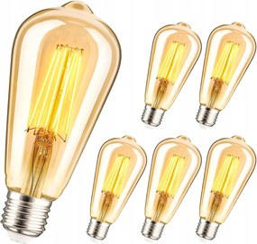 Led izzó E27 Filament 4W meleg 2700K Edison Retro Dekoratív Izzó 6DB