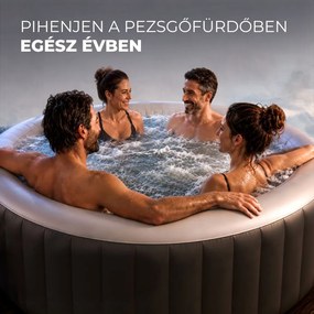 OASIS felfújható pezsgőfürdő 6 személy részére, kerek, fekete Casaria