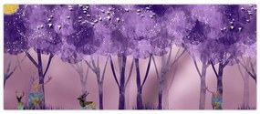 Kép - Szarvasok egy varázslatos erdőben (120x50 cm)
