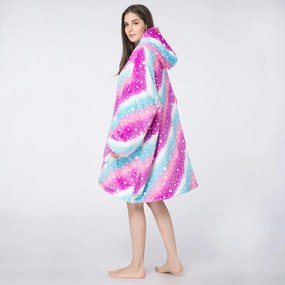 báránybunda hatású kapucnis, ujjas pléd AURORA színes