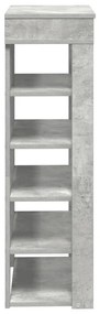 betonszürke szerelt fa cipőtartó 60x30x98 cm