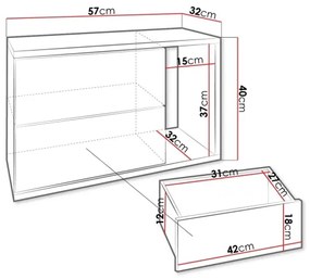 Éjjeliszekrény BECE 40x57 cm fehér