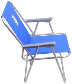 Összecsukható kempingszék kék/matt króm