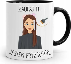 Fekete Fodrász Bögre Bízz Bennem Fodrász Vagyok, fényképes nyomattal