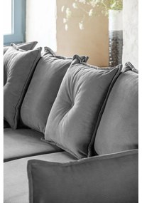 Szürke kordbársony kinyitható sarokkanapé (bal oldali-U alakú) Lazy Lukka – Miuform