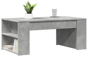 Betonszürke szerelt fa dohányzóasztal 102 x 55 x 42 cm