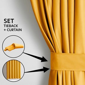 Sárga bársony dimout (részleges sötétítő) függöny 140x270 cm Eyelets – Restilo