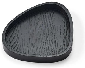 Fekete dekoratív fa tárolódoboz 18x16x3 cm Curve M – LIND DNA