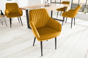 STICH bársony design szék - okker