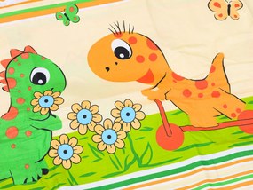Gyerek pamut ágyneműhuzat DINO színes