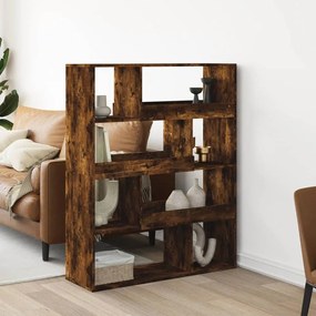 füstös tölgy színű szerelt fa térelválasztó 100 x 33 x 125,5 cm