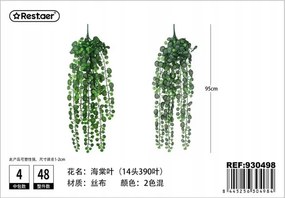 Zöld Műnövény 95CM Fali Dekoráció