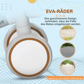 AIYAPLAY Futóbicikli, állítható üléssel, suttogó kerekekkel, 1-3 éves korig, 20 kg-ig, barna-fehér