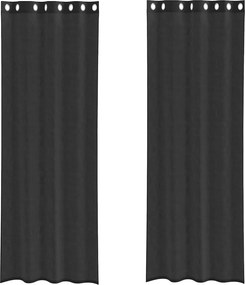vidaXL 2 db fekete fátyolfüggönyök rojtokkal 140x300 cm