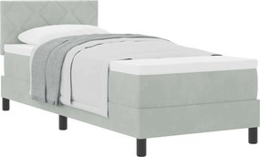 vidaXL Boxrugós ágy matracmal Világosszürke 80 x 200 cm Bársony