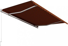 narancssárga és barna kézzel kihúzható napellenző 400 x 300 cm