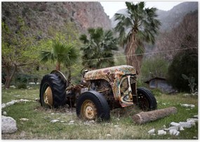 Poszterek 100x70 RĂ©gi traktor a mezĆn