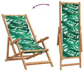 levélmintás eukaliptuszfa és szövet összecsukható strandszék