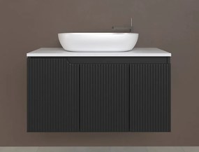 Piramida EURIDIKA fali fürdőszobabútor - mosdópult mosdó nélkül -3 ajtós - PINO FEKETE - 100 x 48 x 53 cm