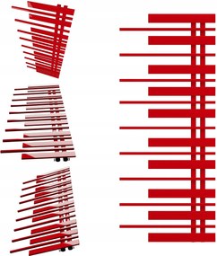 Fürdőszobai radiátor Pianino 1280x570 Piros Jobbos
