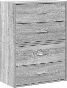 vidaXL 2 db szürke sonoma szerelt fa szekrény 2 fiókkal 60 x 31 x 40cm