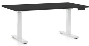 Állítható magasságú asztal OfficeTech C, 140 x 80 cm, fehér alap, fekete