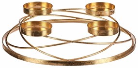 Adventi gyertyatartó Körök, arany, fém, átmérő 35 cm