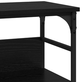 Konzolasztal polcokkal Musta tammi 100 x 32 x 75 cm Faanyag