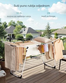 BREEZE ruhaszárító, 56,5x173x96,5cm, fehér SongmicsHome