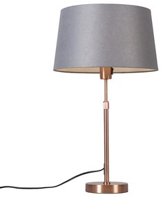Asztali lámpa réz színű, szürke árnyékolóval, 35 cm, állítható - Parte
