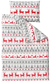 Flanel ágynemű DEER DREAMS fehér Ágyneműhuzat mérete: 2 db 70 x 90 cm | 200 x 220 cm