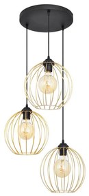 Csillár zsinóron MERCURE 3xE27/15W/230V arany/fekete