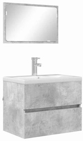 vidaXL Fürdőszoba bútor szett fiókkal tárolóval Beton Szürke Faanyag