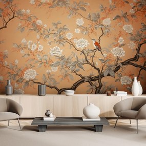 Gario Fotótapéta Madarak egy fa virággal Anyag: Vlies, Méret: 400 x 280 cm