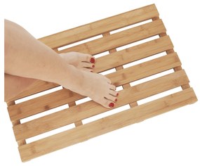 Csúszásgátló szőnyeg a fürdőszobába, természetes lakkozott bambusz, KLERA