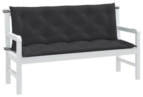 2 db melange antracitszürke szövet kerti padpárna 150x50x7 cm