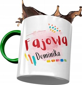 Zöld Bögre Dominikának Feleség Barátnőnek Ajándék Nyomtatott Fotóval