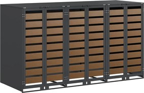 vidaXL Gurulós kuka tároló 3 kukához Antracit 340 x 77.5 x 115.5 cm