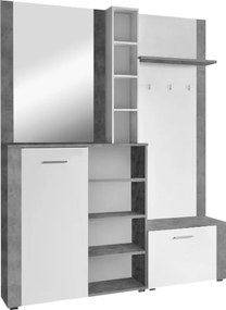 Előszobai készlet, fehér/ beton, FANDU