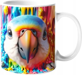 Látványos Bögre Vicces Papagáj Csodálatos Színek "3D hatás" Doboz 330ml.