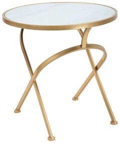 kerek kisasztal márvány hatású asztallappal – aranyszínű