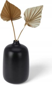 Toledo pöttyös kis váza, 20x12 cm, kerámia váza, fekete