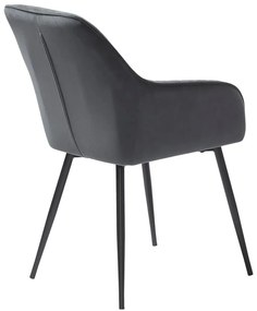 Szürke kárpitozott karfás étkezőfotel szett 2 db-os Nolan Stripe – Unique Furniture