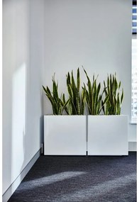 PX B Szögletes Üvegszálas Elegáns Kaspó - fehér