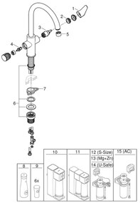 GROHE 30592000 - Mosogató csaptelep BLUE PURE StartCurve 411 mm, fényes króm