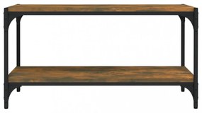füstös tölgy színű szerelt fa és acél TV-szekrény 80x33x41 cm
