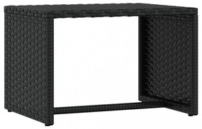 2 db fekete polyrattan napágy asztallal