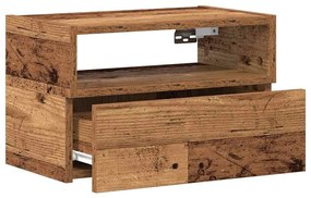 antik fa színű falra szerelhető éjjeliszekrény 45x26x28,5 cm