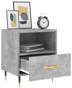 2 db betonszürke szerelt fa éjjeliszekrény 40 x 35 x 47,5 cm