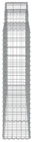 vidaXL 12 db íves horganyzott vas gabion kosár 200x30x120/140 cm